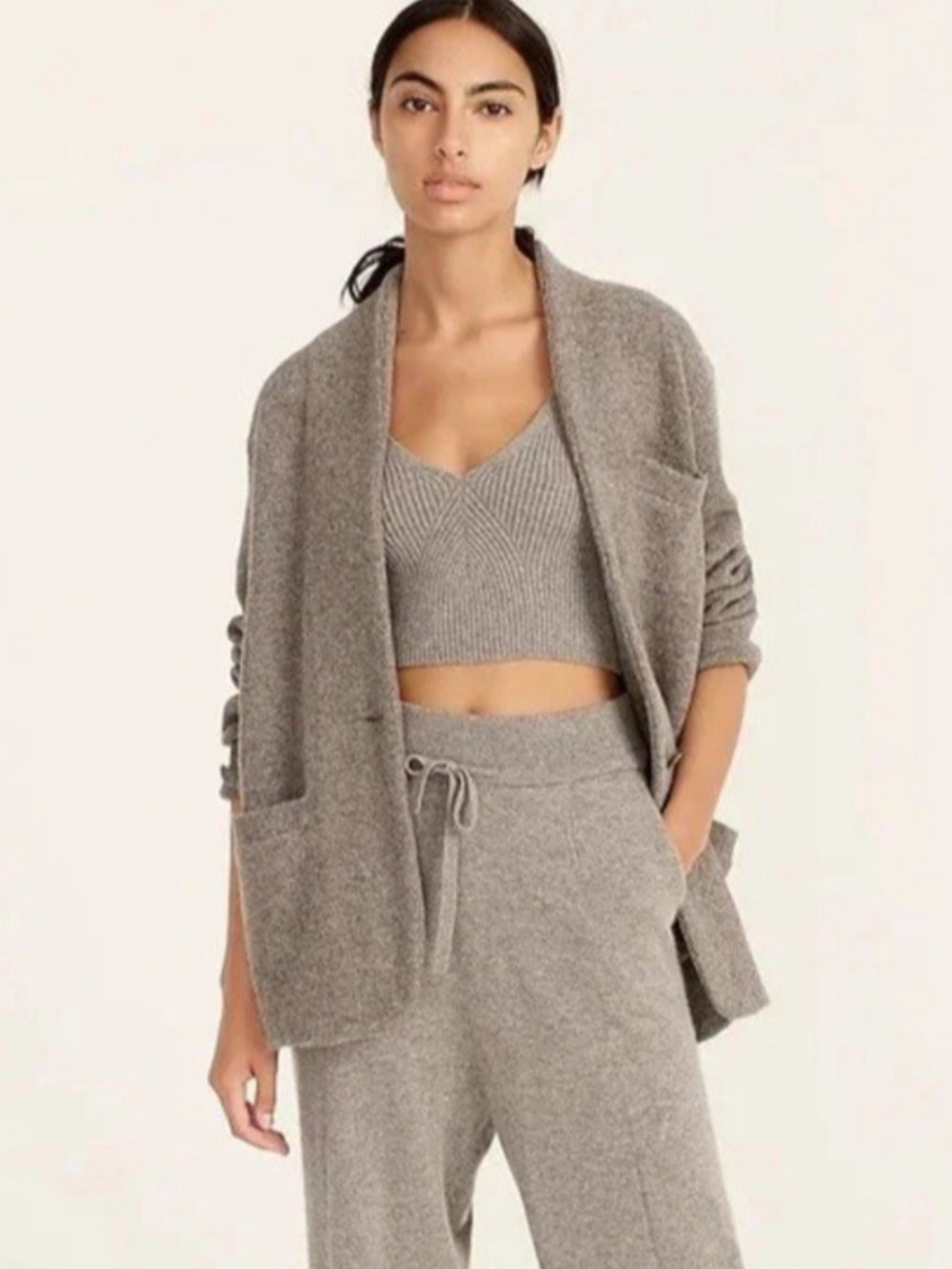 J. Crew Cocoon Sweater Blazer Cardigan Heather Graphite
